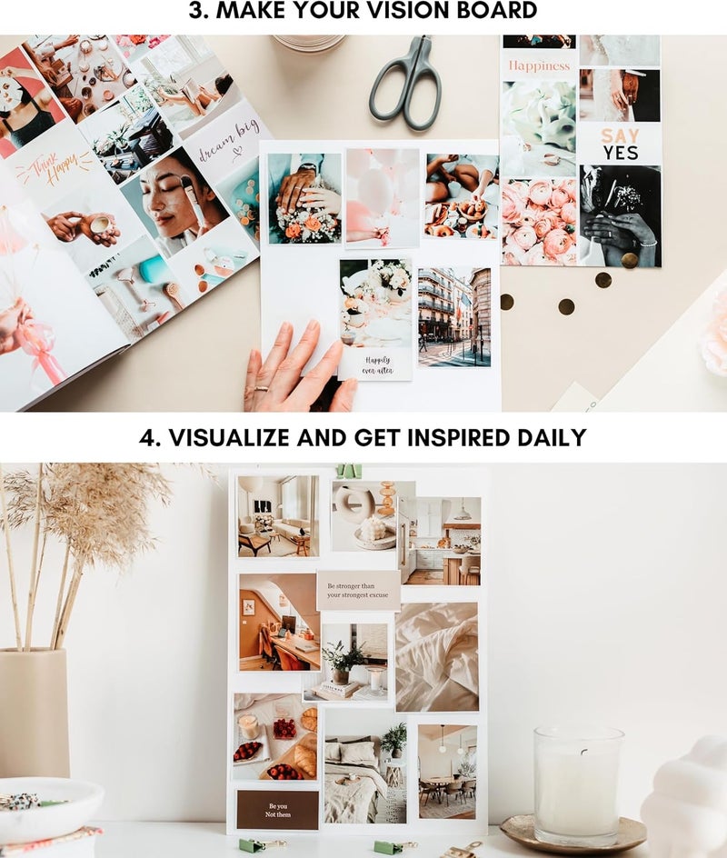 Lamare Vision Board Book - 1000+ Aesthetic Vision Board Images & Motivational Quotes, Vision Board Supplies, Vision Board Kit, Collage Book for Manifestation, Self Care & Goal Setting - Image 4